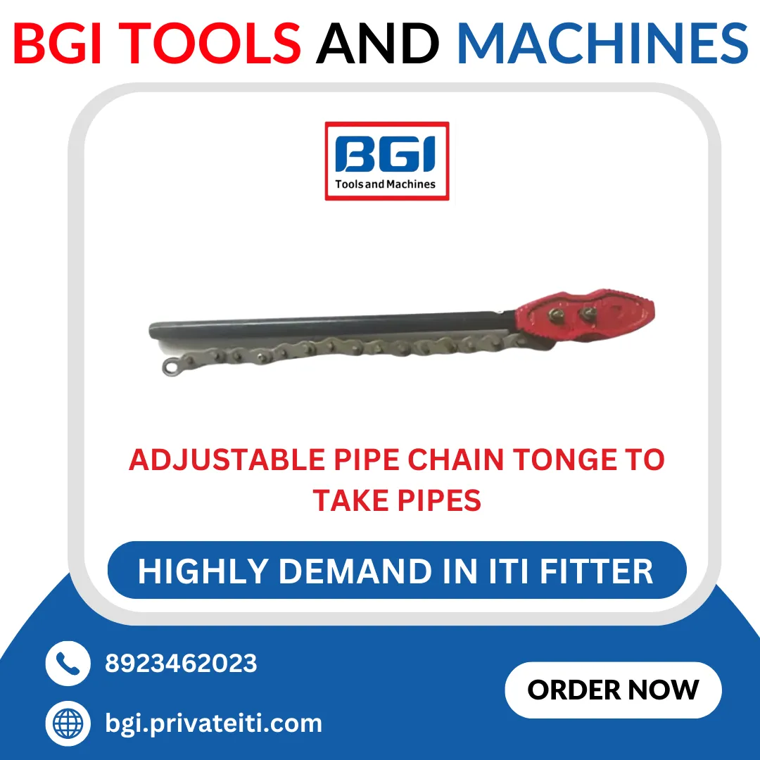 Adjustable pipe chain tonge to take pipes