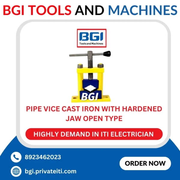 Pipe vice Cast Iron with hardened jaw open type