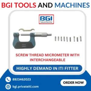 Screw thread micrometer with interchangeable. Pitch anvils for checkingmetric threads 60.