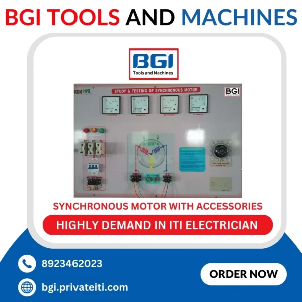 Synchronous motor with accessories like starter, excitation arrangements.