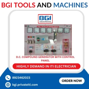 D.C. Compound Generator with control panel including fitted rheostat, voltmeter, ammeter and breaker