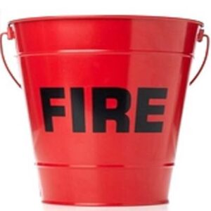 Fire buckets.