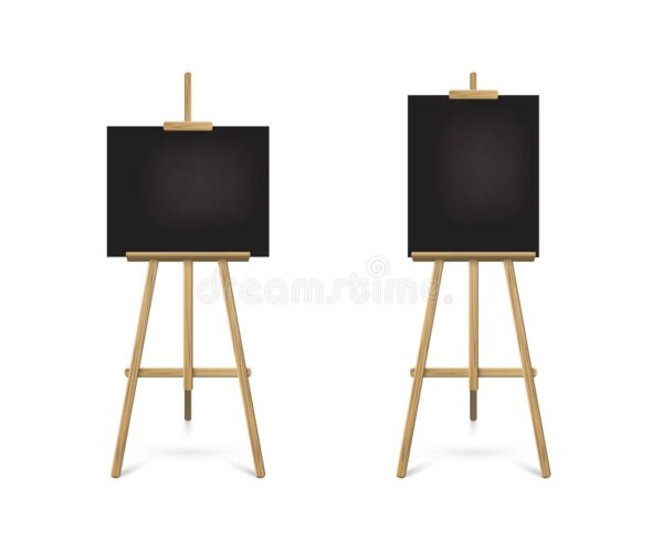 Black board and easel with stand