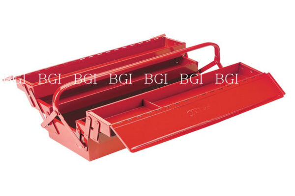 Steel tool box with lock and key folding type
