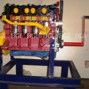 Cut section of 4/6 cylinder diesel enginewith moving condition to show momentum of internal parts